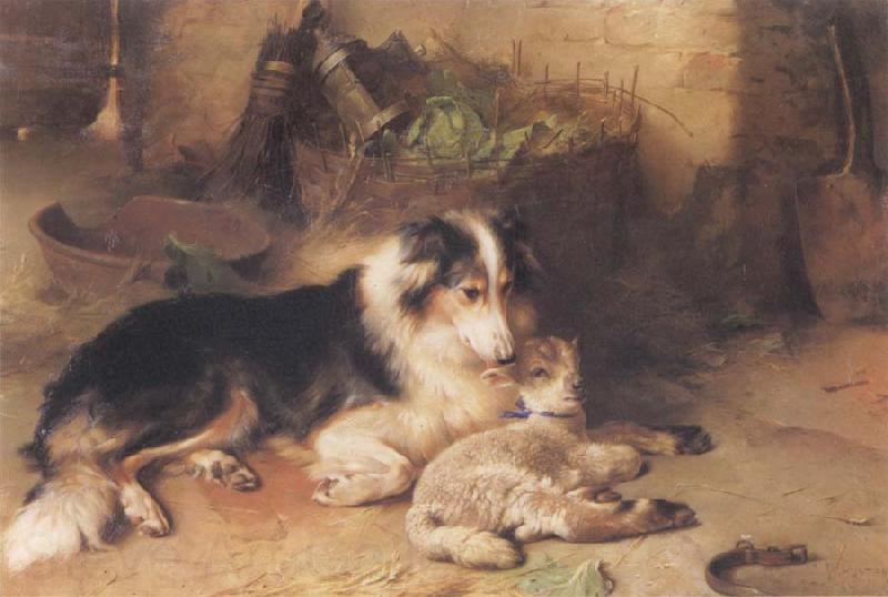 Walter Hunt The Shepherd-s Pet Norge oil painting art